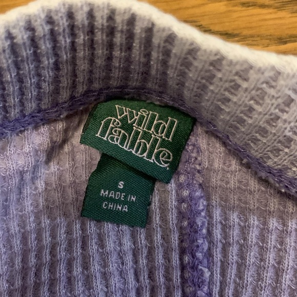 Lilac Washed Waffle Knit Flare Pants - Picture 2 of 2